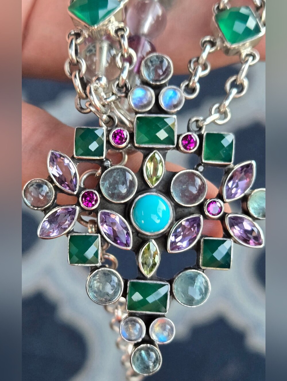 Nicky Butler RAJ COLLECTION LIMITED EDITION 925 Sterling Silver Necklace 63 gram - Picture 5 of 16